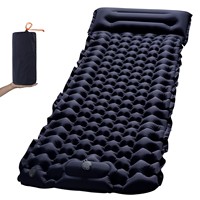 Matelas de camping gonflable individuel portable en TPU avec pompe à pied, large et épais, avec cordon de serrage, pour usage extérieur et voyage