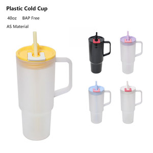 Vaso de Plástico de 40 oz (1000 ml) Libre de BPA con Asa y Pajita, Taza de Viaje Grande Reutilizable para Auto - Product Image 4