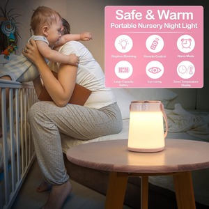 Rechargeable 3D Moon <b>LED</b> <b>Night</b> <b>Light</b> ABS Lamp for Kids Bedroom USB Charging Multicolored Touch Control Middle Size Modern - Product Image 3