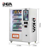 Máquina Expendedora Inteligente DKM Personalizada con Pantalla Táctil Grande para Combinación de Bebidas, Alimentos, Refrescos y Botanas con Pago en Tarjeta de Crédito, Efectivo y Monedas