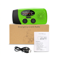 Radio de Emergencia con Manivela, Sin Batería, Sin Enchufe, Autoalimentada, Solar y Eólica, NOAA WB AM FM, 5000 Ciclos de Manivela, LED SOS, USB