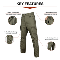 Pantalon cargo tactique BSCI personnalisé, imperméable, coupe-vent, respirant, droit, léger, extensible, en Ripstop, pour homme, avec genouillères intégrées