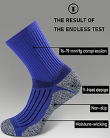 Chaussettes de sport rembourrées à compression pour jeunes femmes hommes chaussettes de course à compression pour adultes