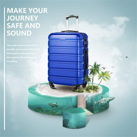 Sac de voyage personnalisé bon marché PC ABS valise chariot ensembles de bagages avec petits sacs à main cosmétiques pour femme