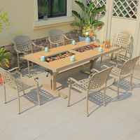 Ensemble de table à manger moderne pour barbecue coréen en aluminium pour terrasse extérieure, balcon, restaurant