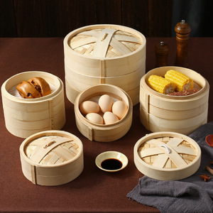 <span class=keywords><strong>Mini</strong></span> cuisine Dim Sum nourriture pas cher logo personnalisé vente en gros style moderne chinois frais bambou naturel vapeur ensemble avec couvercle - Product Image 6
