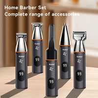 Tondeuse à cheveux sans fil Kemei KM-5857 IPX6, tondeuse à barbe, tondeuse pour le nez et les oreilles, tondeuse corporelle, rasoir électrique, kit de toilettage pour homme 5 en 1