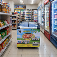 Congelador de Helados con Vidrio Curvo X-MING, Equipo de Refrigeración Comercial OEM