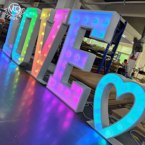 Letras Gigantes Luminosas para Decoración de Fiestas de Cumpleaños, Letras Metálicas Modernas Tipo Marquee, Letrero LED Personalizado para Alquiler - Product Image 2