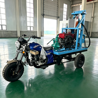 Tricycle à trois roues avec équipement de forage rotatif pour puits d'eau, pompe à moteur diesel, profondeur 200 m, pour usage agricole, Côte d'Ivoire