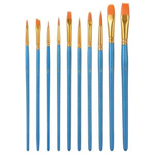 Spitz-Runde Pinsel Set 10 Stück Spitze Nylon Haar Blau Griff Künstler Detail Pinsel Set Artis Artis Heißer jepang - Product Image 1