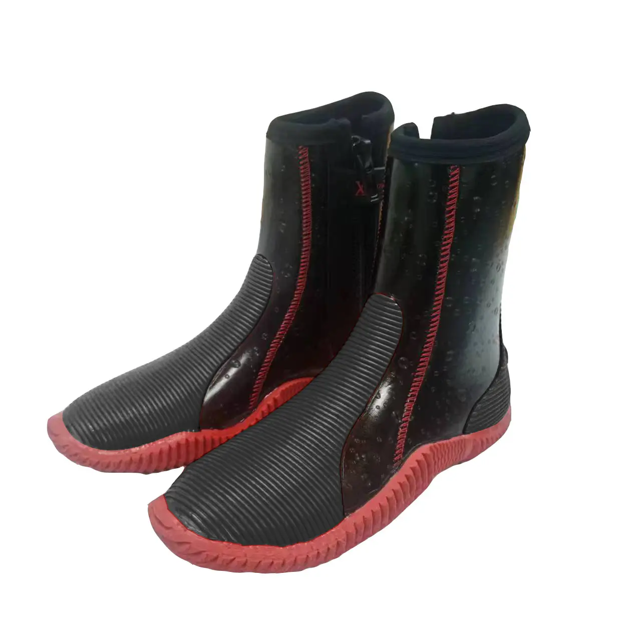 neoprene rubber boots Long Waterproof Breathable Fishing Boots Neoprene Rubber Farm Yard orange sole