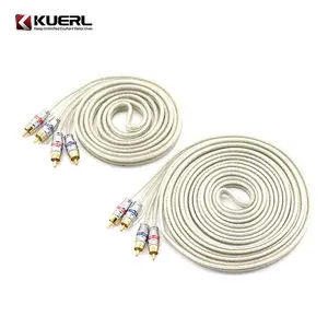 Kuer-cable de cobre de 2 M/5M 2 macho a 2 macho RCA, cable de audio para coche, venta al por mayor