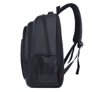 Laptop <b>Backpack</b> Large Capacity Lightweight Business Travel Men's Casual <b>Backpack</b> With Shoulder Straps Solid Color <b>Black</b> - Product Image 1