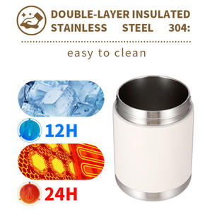 450ml 420ml 280ml colore personalizzato sottovuoto in acciaio inox 304 bocca larga a doppia parete isolato zuppa termica barattolo di cibo con sacchetto - Product Image 4