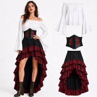 Piratenkostüme Party Herren Damen Piratenkostüm Fabrik Halloween Großhandel Cosplay Halloween 3-teiliges Set Erwachsene