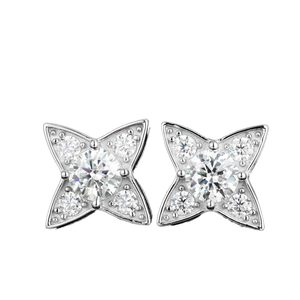 Pendientes de plata S925 de moda clásica para mujer, elegantes y lujosos, de alta calidad, con moissanita - Product Image 1