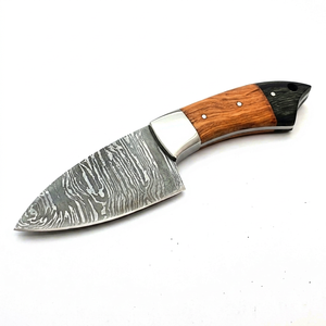 Couteau de cuisine artisanal en acier Damas, couteau à hacher, manche en bois de buffle, trancheuse à viande - Product Image 1