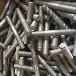 O parafuso prisioneiro de bronze de aço feito sob encomenda sextavado cabeça métrica M10 tamanho 100mm 150mm comprimento haste do aço carbono da liga do carbono termina padrões do RUÍDO das BS - Product Image 1
