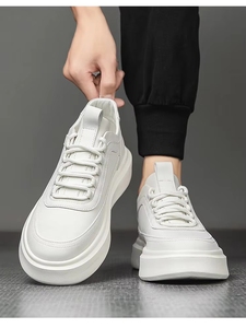Chaussures décontractées blanches tendance pour hommes, respirantes, antidérapantes, en PU de haute qualité, pour le printemps, l'automne et l'hiver - Product Image 5