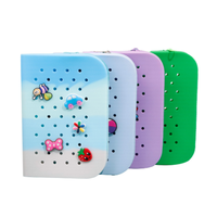Trousse à crayons en silicone avec trou enfichable | Organisateur de papeterie mignon pour enfants | Kawaii School Supplies Pouch OEM