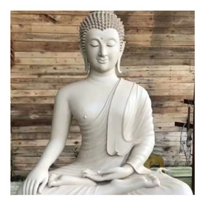 Tượng Phật bằng đá cẩm thạch trắng cỡ người thật, đài phun nước, tượng Phật đá, khuyến mãi nóng, sản xuất tại nhà máy, vườn chùa - Product Image 1