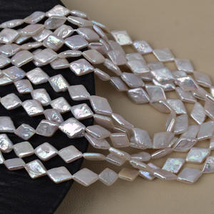 Perles d'eau douce baroques en forme de diamant, perles blanches naturelles, perles en vrac pour bijoux DIY, boucles d'oreilles, bracelets, colliers, accessoires - Product Image 4