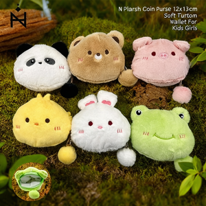 Portamonete in peluche a forma di animale 12x13cm, morbido portafoglio a cartoni animati per bambini e bambine - Product Image 3