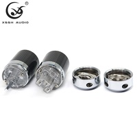 ABD Versiyonu Elektrik Fişleri XSSH YIVO Hi-end Karbon Fiber Bakır Rodyum Kaplama 15A Standart Topraklamalı 3 Pinli Güç Fişi