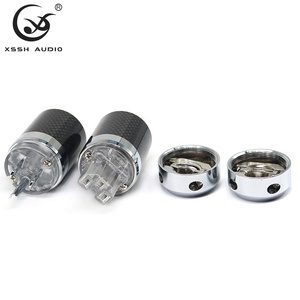 Prises électriques version américaine XSSH YIVO haut de gamme en <span class=keywords><strong>fibre</strong></span> de carbone, cuivre plaqué rhodium, 15A, mise à la terre standard, 3 broches - Product Image 3