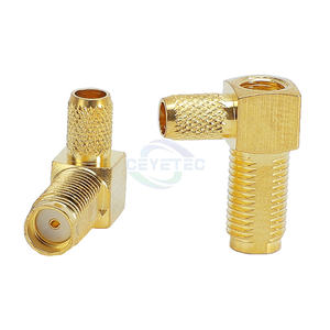 SMA Hembra Jack RF Adaptador coaxial Conector de ángulo recto <span class=keywords><strong>Cimp</strong></span> para cable RG58 - Product Image 2