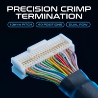 Câble HRS Original DF50A-2S-1C à pas de 1 mm, à verrouillage positif, isolé XLPE, 105°C, âme en cuivre, longueur 300 mm, pour équipement informatique/moto personnalisé