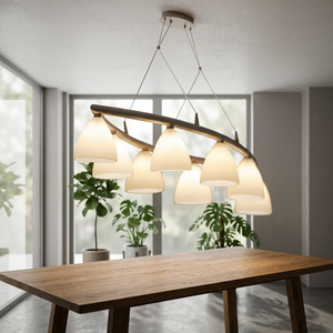 Lámpara de Araña Tradicional con Pantalla de Vidrio Colección Iqbal, LED 2700K Blanco Cálido, Iluminación Clásica para Comedor y Sala de Estar, Gran Venta - Product Image 3