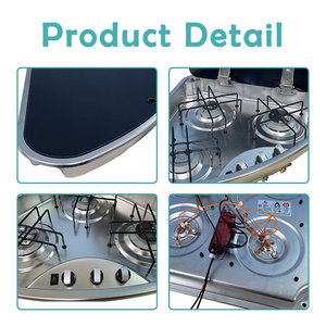 Estufa de Gas para RV JDA de 3 Quemadores, Acero Inoxidable, para Autocaravana, Caravana, Barco, con Cubierta de Vidrio Templado - Product Image 5