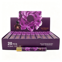 Parfum pour femme de luxe en format voyage 35 ml, style rose, 20 pièces par boîte, parfum en spray longue durée, utilisation quotidienne