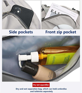 Mochila de lona de nailon impermeable de gran capacidad a la moda Unisex, mochila de viaje para gimnasio de fin de semana con compartimento para zapatos - Product Image 2