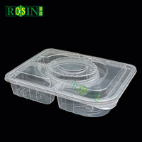 Benutzer definierte 4 5 6 Fach Schwarz Bento Lebensmittel behälter zum Mitnehmen Einweg-Plastik Mittagessen Bento Box