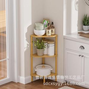 Bamboo Corner <b>Shelf</b> 3 Tier Standing Kitchen Storage <b>Rack</b> For Living Room Corner Cabinet Durable Multi Layer Unit - Product Image 1