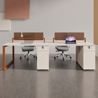 Ensemble de chaises de bureau à structure en acier épaissi pour postes de travail quatre personnes/double poste, bureaux 2/4 personnes, style moderne et épuré