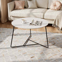Table basse ronde en bois pour la maison et le bureau Petite table basse blanche