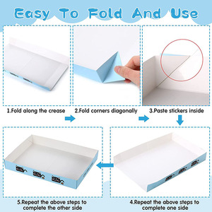 Bac à litière jetable pour chat Bac à litière pliable pour chat de voyage Papier de revêtement étanche Boîte à litière pour chat à faible entrée - Product Image 5