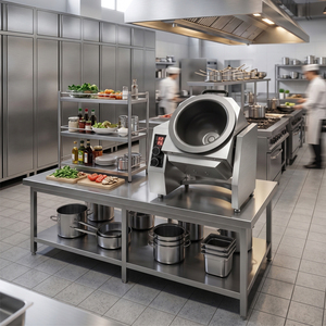 <span class=keywords><strong>Robot</strong></span> da Cucina Automatico per Riso Saltato in Padella, Fornello Rotante Elettrico/a Gas, Macchina per Cucinare, Wok Professionale per Ristoranti - Product Image 6