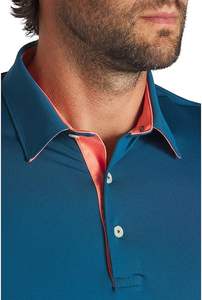 Polos de golf de rendimiento para hombre, camisas estampadas de manga corta que absorben la humedad de secado rápido, tela a rayas decorada con botones, LICRA de seda - Product Image 4