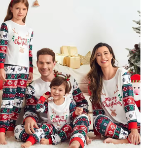 Pijamas Navideños a Juego 100% Algodón para Niños, Pijamas de Bambú para Familia, Conjuntos de Pijamas Navideños al por Mayor - Product Image 1