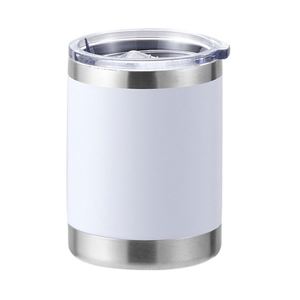Souvenir d'entreprise, logo personnalisé, gobelet de voiture en acier inoxydable de 300 ml, gobelet court en métal isolé mat coloré - Product Image 1