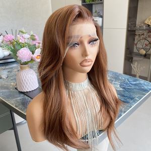 Perruque synthétique de haute qualité avec frontal pré-épilé, ondulée, résistante à la chaleur, en fibre, avec dentelle frontale 13x4 - Product Image 3