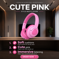 Headphone Nirkabel Brightblue T1 Kid Over-Ear dengan Peredam Kebisingan ENC 5.4, Tahan Air IPX5, Waktu Putar 20+ Jam, Kontrol Sentuh