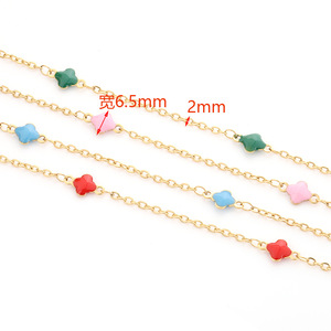 Stainless Steel <b>Flower</b> Chain H1539 Colorful Crystal Rhinestone O-Shaped Link Chain For DIY Jewelry <b>Bracelet</b> Anklet Unisex - Product Image 2