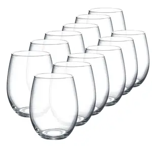 Toptan 9oz 14oz 20oz toplu özel süblimasyon Stemless şarap & Bar kullanımı için kahve bardağı fincan kırmızı & temizle kristal