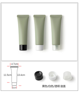 Tubo cosmético de plástico verde mate, contenedor exprimible, personaliza el logotipo de tu marca, tubo para loción y crema - Product Image 6
